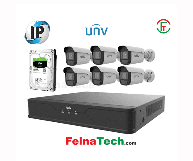 Uniview 6 Camera IP CCTV Package